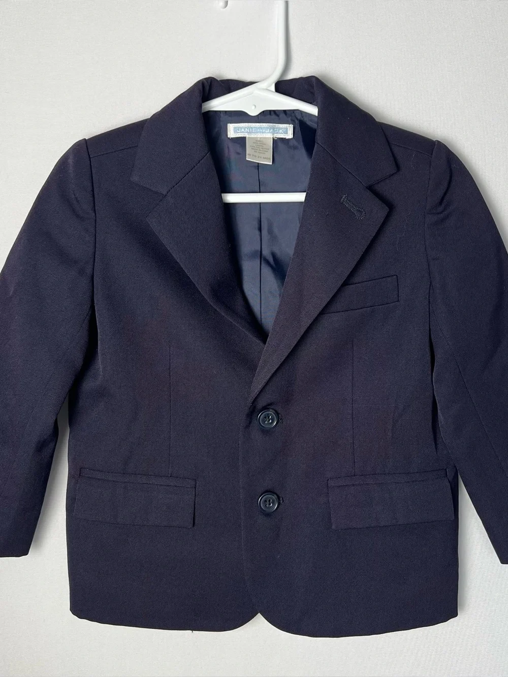 Janie and Jack Baby Boy Wool Button Up Blazer Sport Coat Navy Blue 18-24 Months